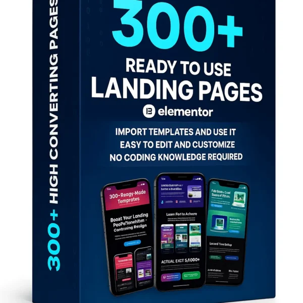 300+ Ready To Use Landing Pages bundle by WebX Chief showing website layout previews